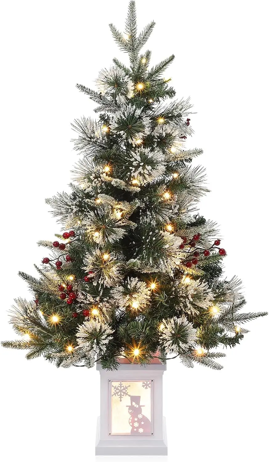 3 Ft Mini Christmas Tree with Premium 78 Warm White Led, 8 Mode Xmas Pine Tree for Christmas Decoration, Party Decoration, Home