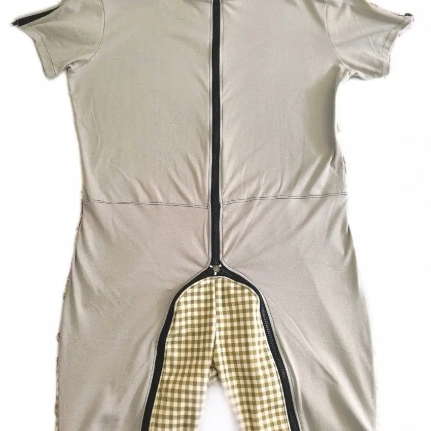 Customizable ‌One Piece Clothing Rip Proof Jumpsuit Tear Resistant Pants Nursing Gown Anti Pull Sleepwear Bedridden