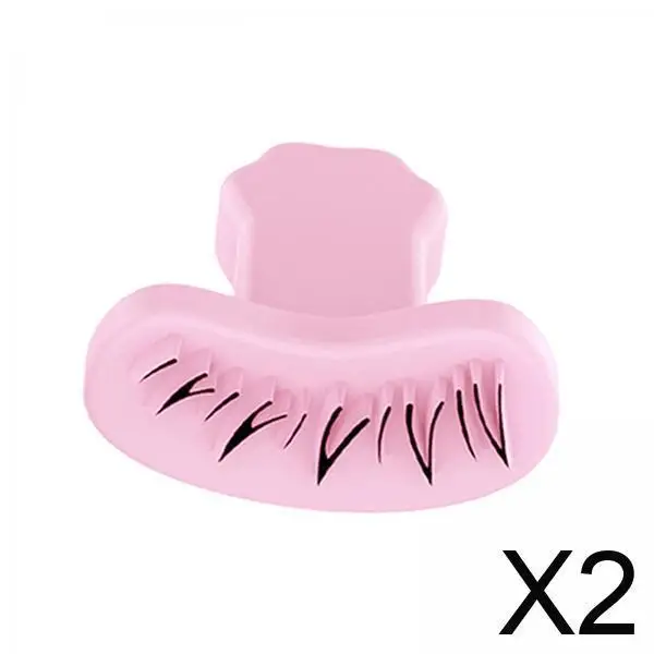 2xunder Eyelash Stamper Lazy DIY Lower Lashes Eyelash Template for Teens Women Pink and right eyes