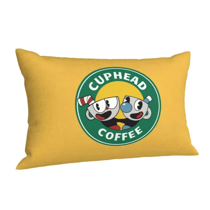 Custom Cuphead Mugman Luxury Throw Pillow Covers Play Gaming Cushions Cover for Bed Sofa Rectangle