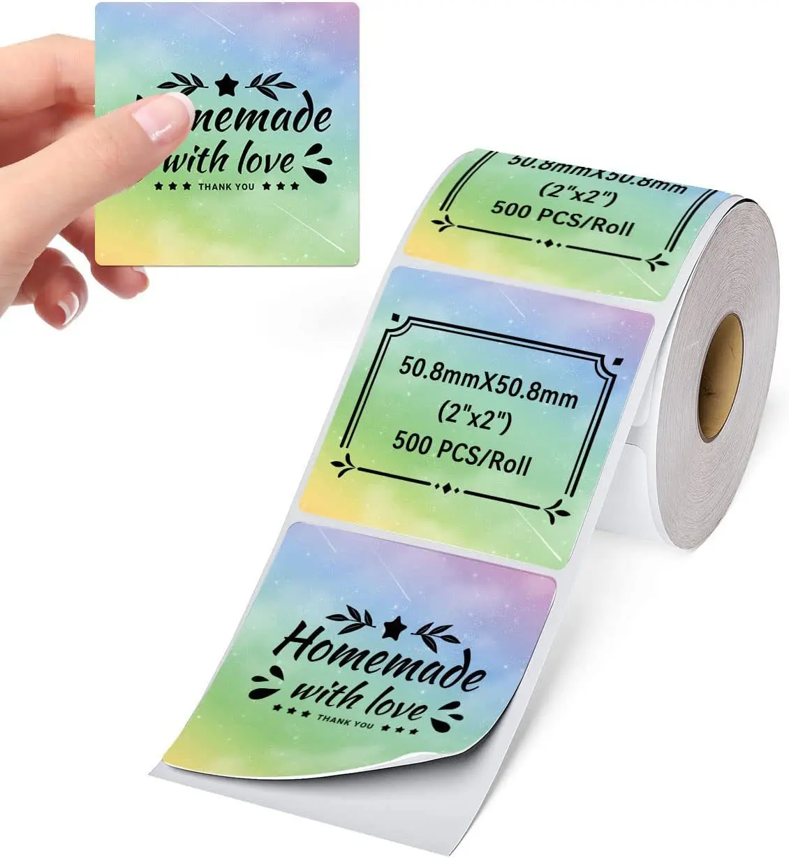 Phomemo Self-Adhesive shipping label for PM-241BT PM246S D520 Printer Round/Square Label Rainbow Color DIY Logo Design bussiness