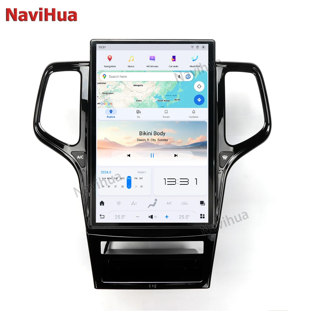 14.4''Tesla Style for Jeep Grand Cherokee 2011-2013 Vertical Screen Car DVD Player GPS Navigation Android 13 Car Stereo Radio