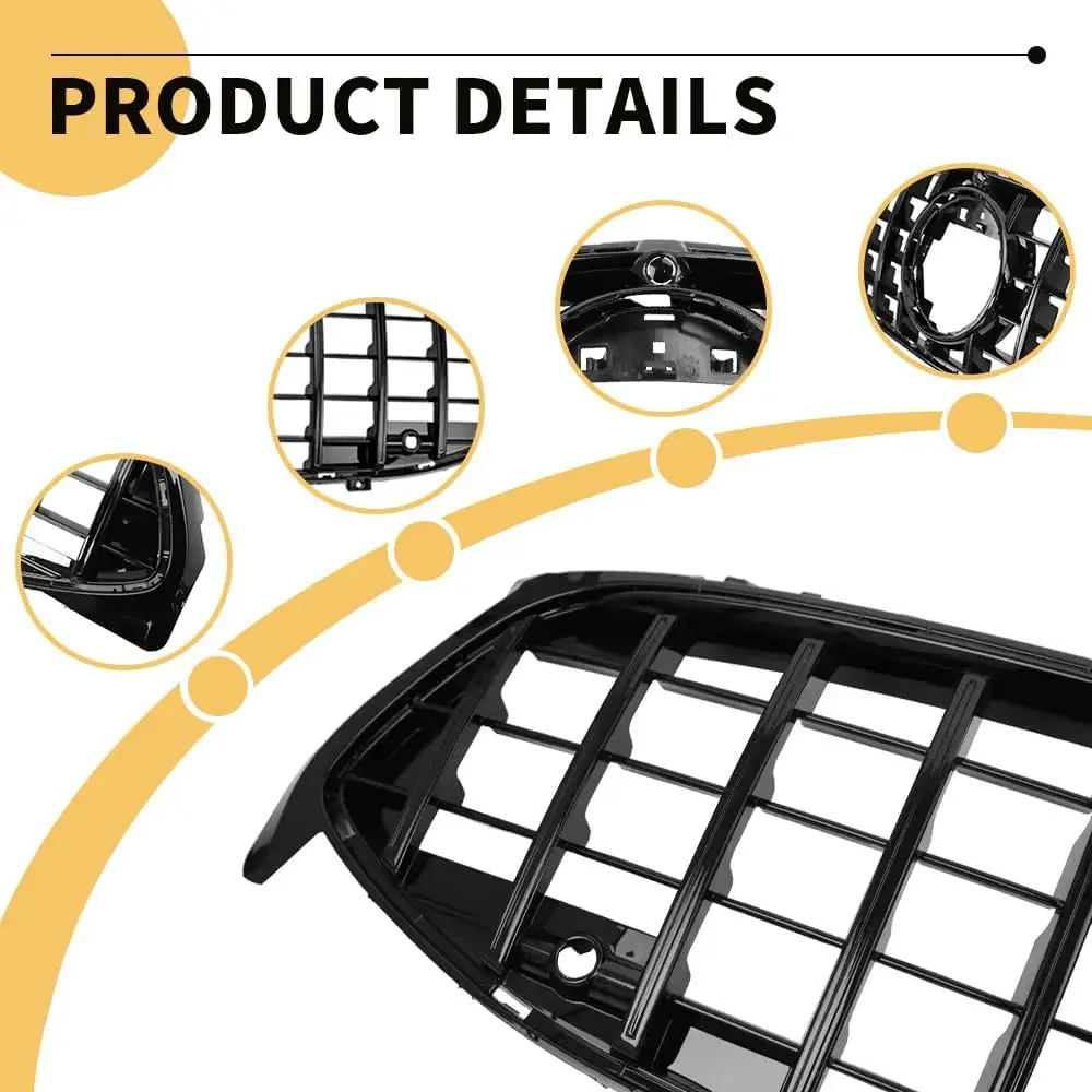 Für Mercedes Benz CLA W118 C118 CLA200 CLA250 CLA350 2020-2023 Front Grille GT Stil Auto Front stoßstange Mitte Grill Haube – Detail 4