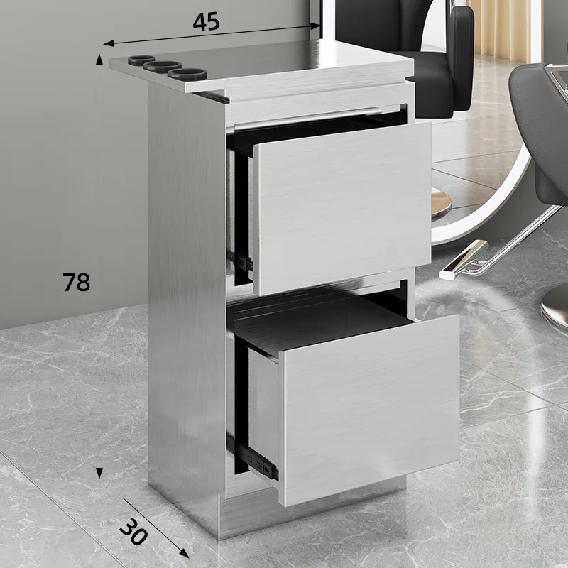 New Barber Shop Tool Cabinet, Stainless Steel Hair Cutting Work Cabinet, Simple Storage And Styling Cabinet