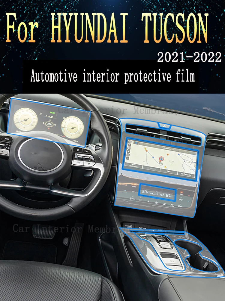 

For HYUNDAI TUCSON 2021-2022 Gearbox Panel Navigation Screen Automotive Interior TPU Protective Film Cover Anti-Scratch Sticker