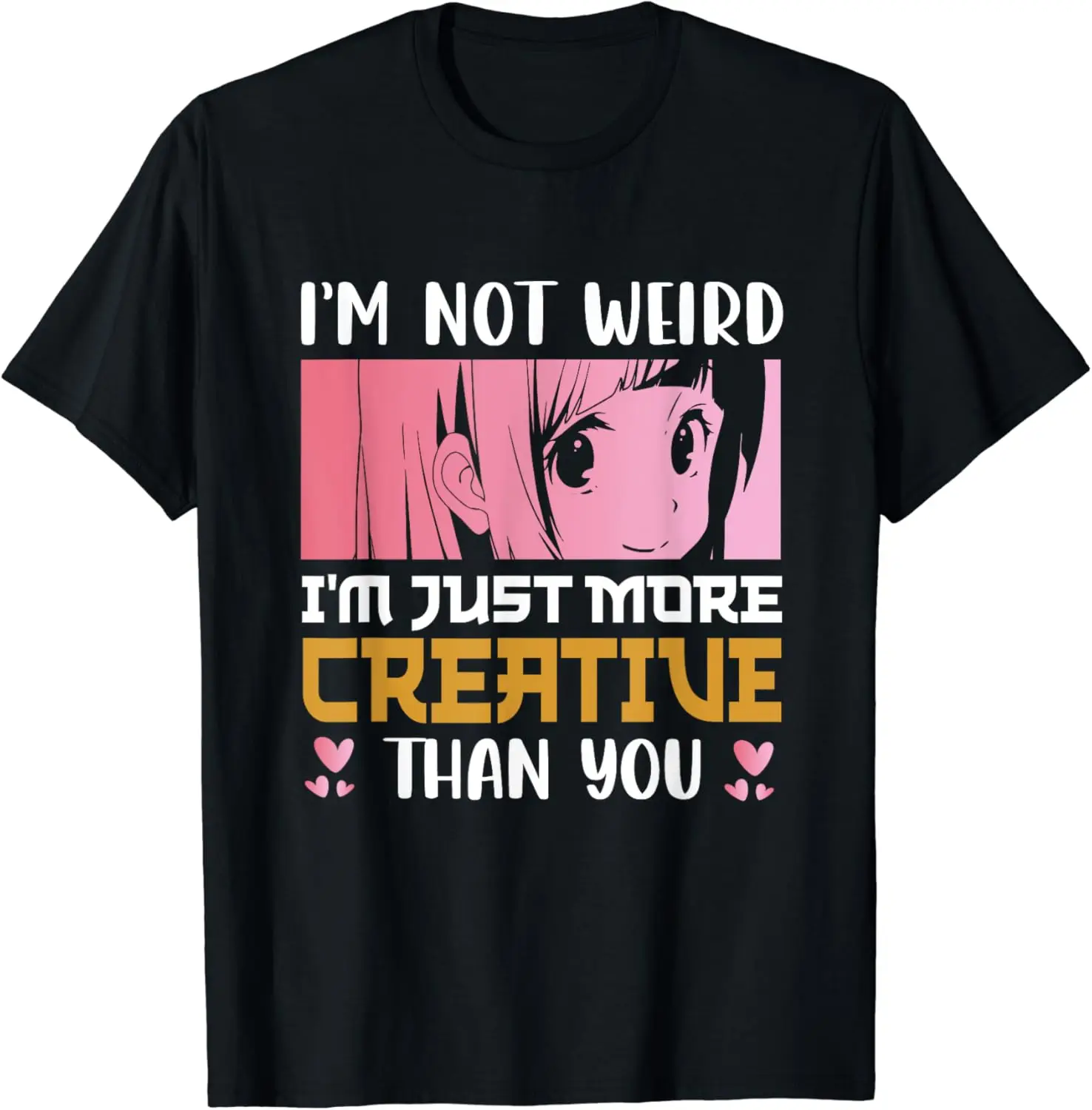 

I'm Not Weird I'm Just More Creative Than You Anime T-Shirt Men's and women's cotton short sleeves