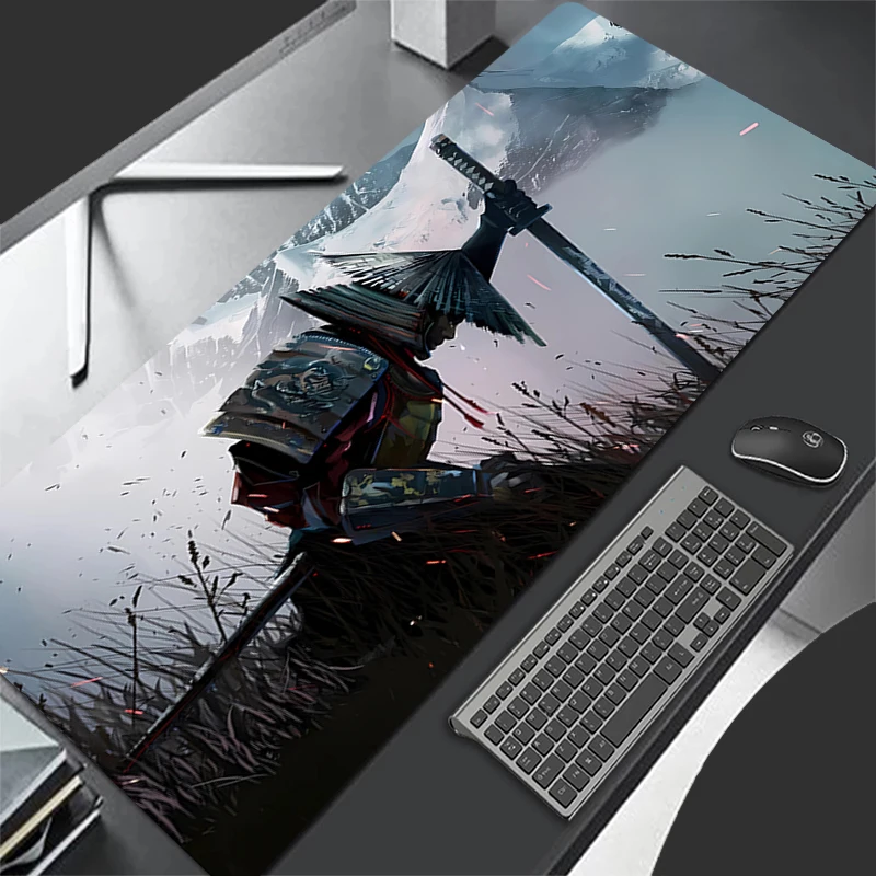 

Samurai Warrior Mouse pad gamers large non-slip desk pad computer accessories keyboard pad PC carpet Anime Game Mousepad XL XXL