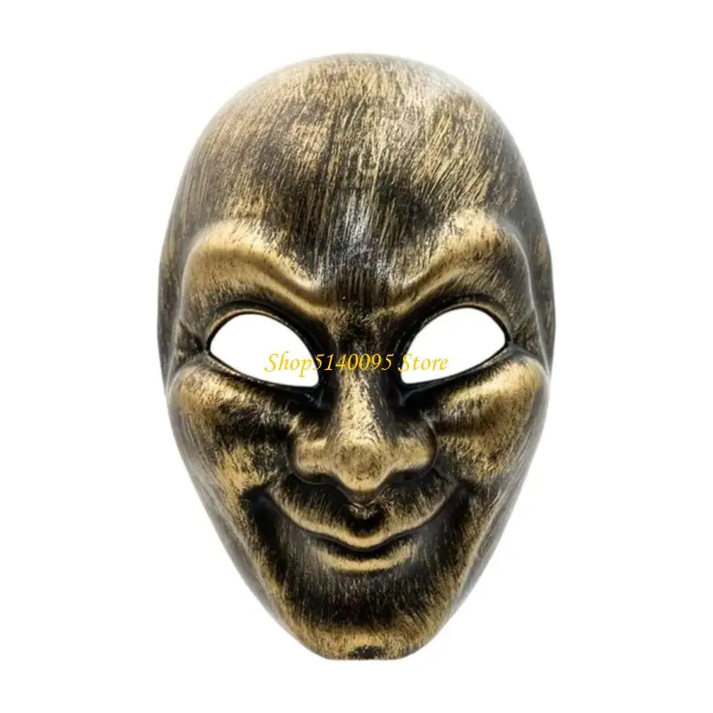DXAE Prop Mask with Elastic Back Strap, Full Face Plastic Design for Parties, Stage Use, Holiday Photos