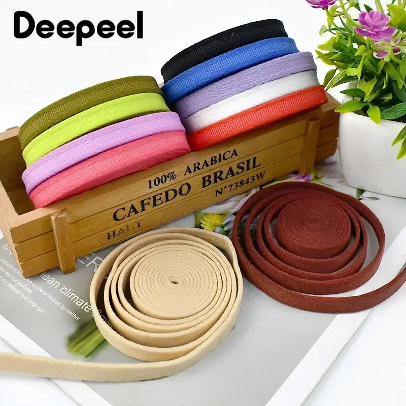 5/10/20M 10mm Nylon Webbing Tubular Ribbon for Bra Shoulder Strap Underwear Fishbone Steel Ring Clothes DIY Sewing Accessories