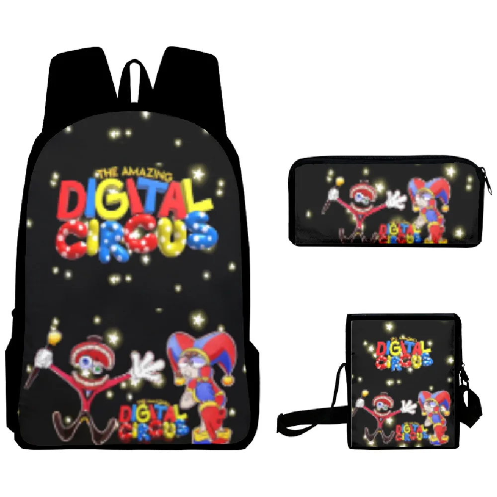 Fashion Youthful The Amazing Digital Circus 3D Printed 3pcs/Set Travel bags Laptop Daypack Backpack Shoulder Bag Pencil Case