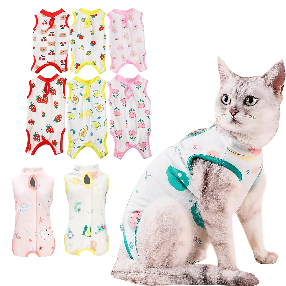 

Cat Surgery Recovery Onesie - Anti Licking Wounds Alternative to E-Collar for Cats - Kitten Recovery Suit Small Dog Pajamas