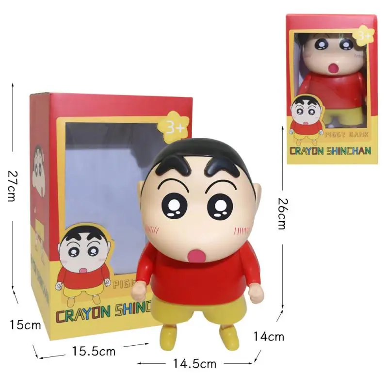 26Cm Cartoon Crayon Shin Chans Doll Large Capacity Piggy Bank Kawaii Desktop Decoration Interior Decoration Christmas Gift