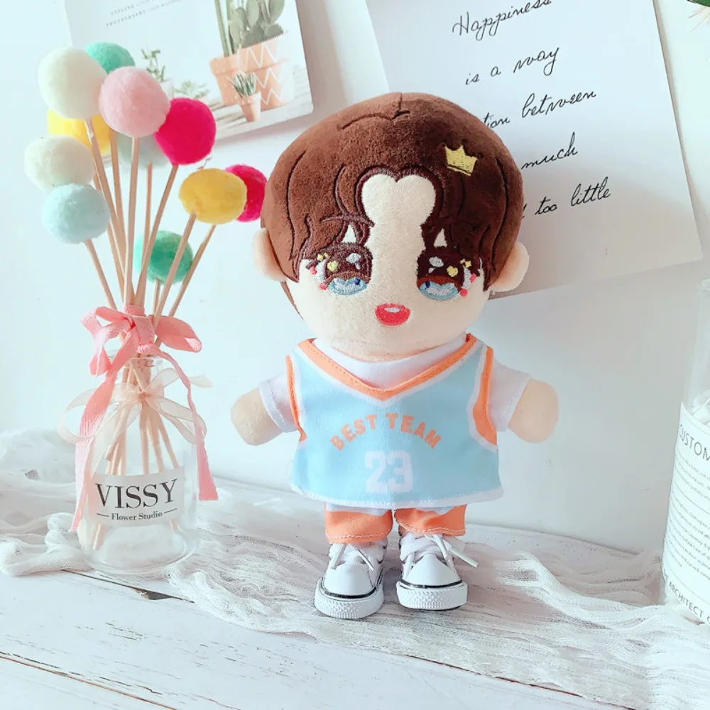 Sport Uniform Doll Basketball Outfit Anime T-Shirt Plush Doll Sports Clothes Mini Blue 20cm Cotton Doll Clothes