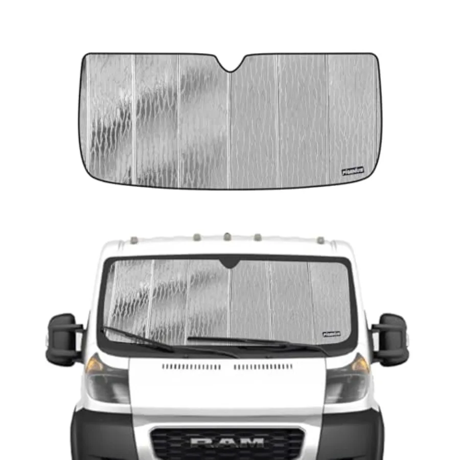 Windshield Sunshade for Ram ProMaster 1500 2500 3500 2014-2025 Reversible Silver/Black