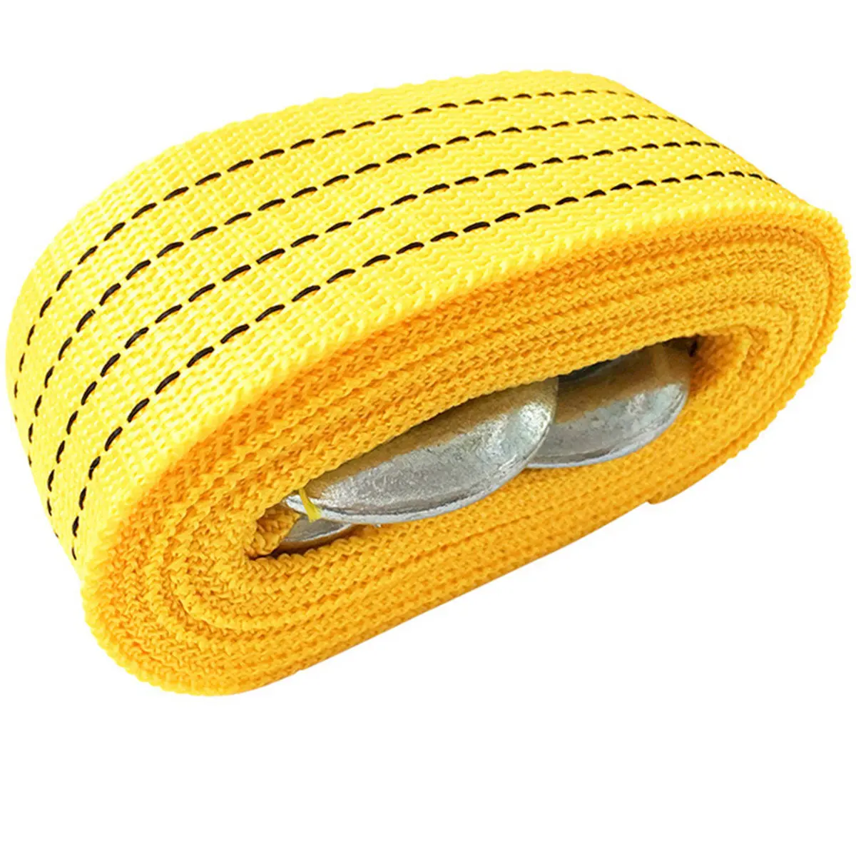 3M High Strength Tow Rope for Car Truck Van Recovery Nylon Towing Strap with Wrought Iron Hooks Absorbs Jerks Reduces Vibration