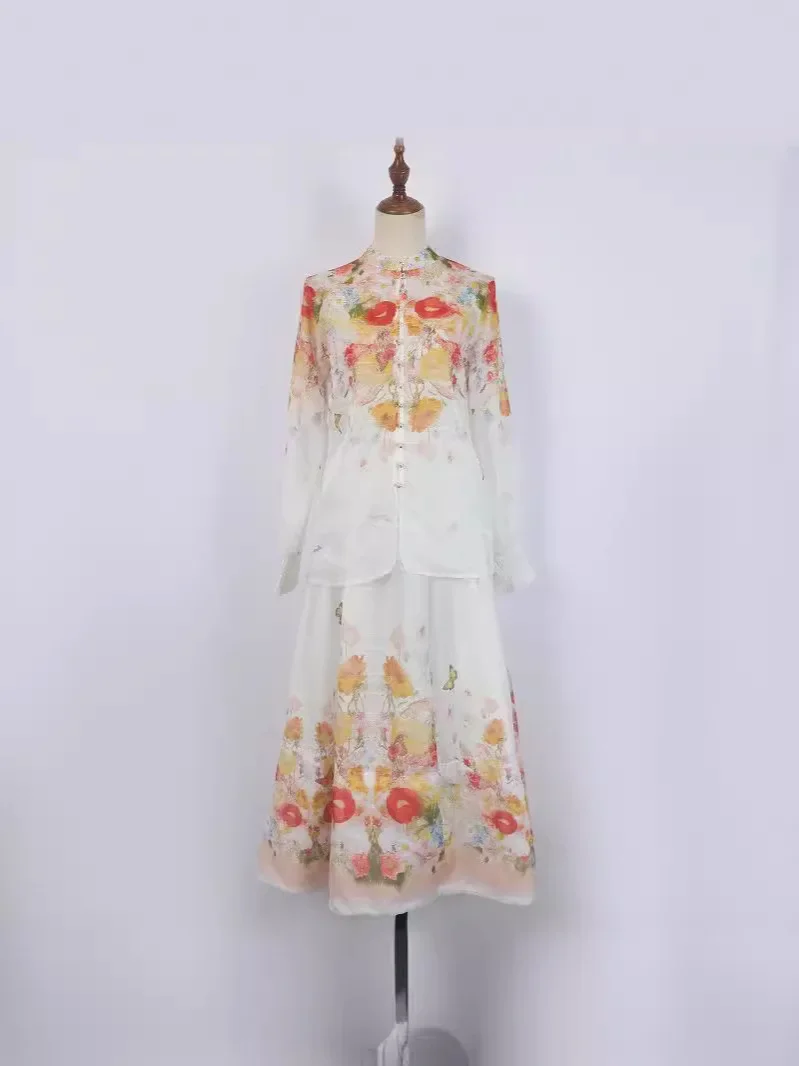 Dress Australian Fashion Summer Dresses 2024 New Printed Long Set Elegant Dress Womens Midi Dresses