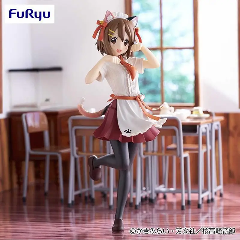 Genuine FuRyu Trio-Try-iT TTI K-ONHirasawa Yui Nakano Azusa Cat ears Anime Action Figure Model Toys Gift for Birthday