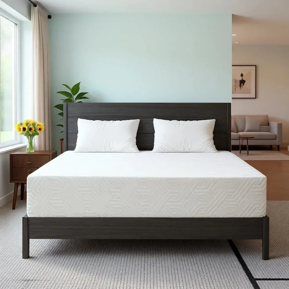 Twin Size 4 Inch Medium Firm Foam Mattress in a Box, Reversible for Pressure Relief