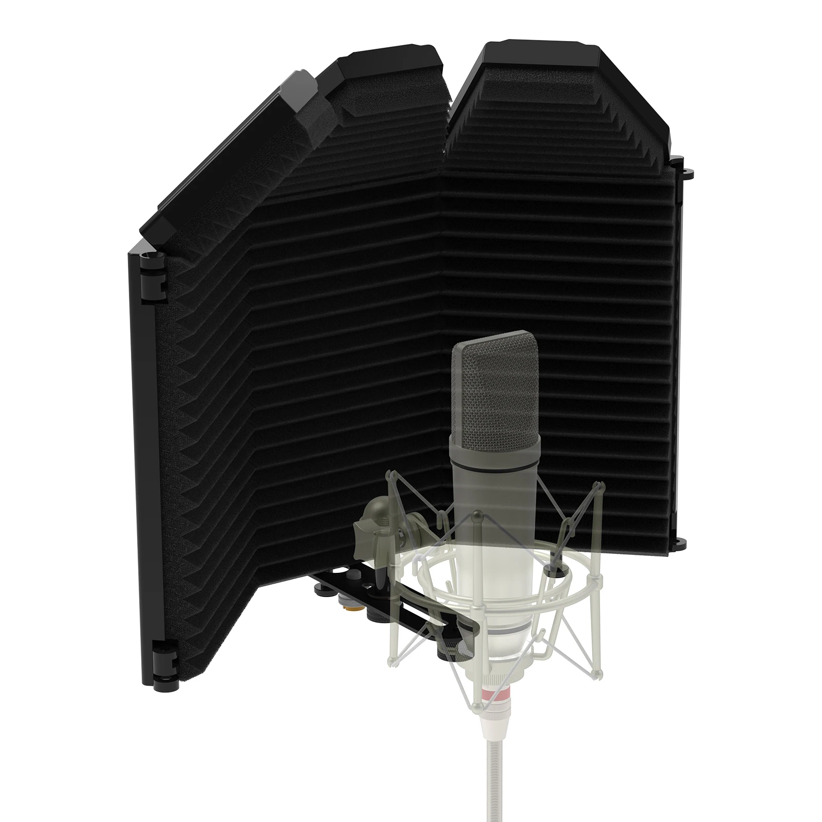 

Factory Sale Microphone Foam Cover Foldable Vocal Booth Studio Microphone Stand Isolation Shield