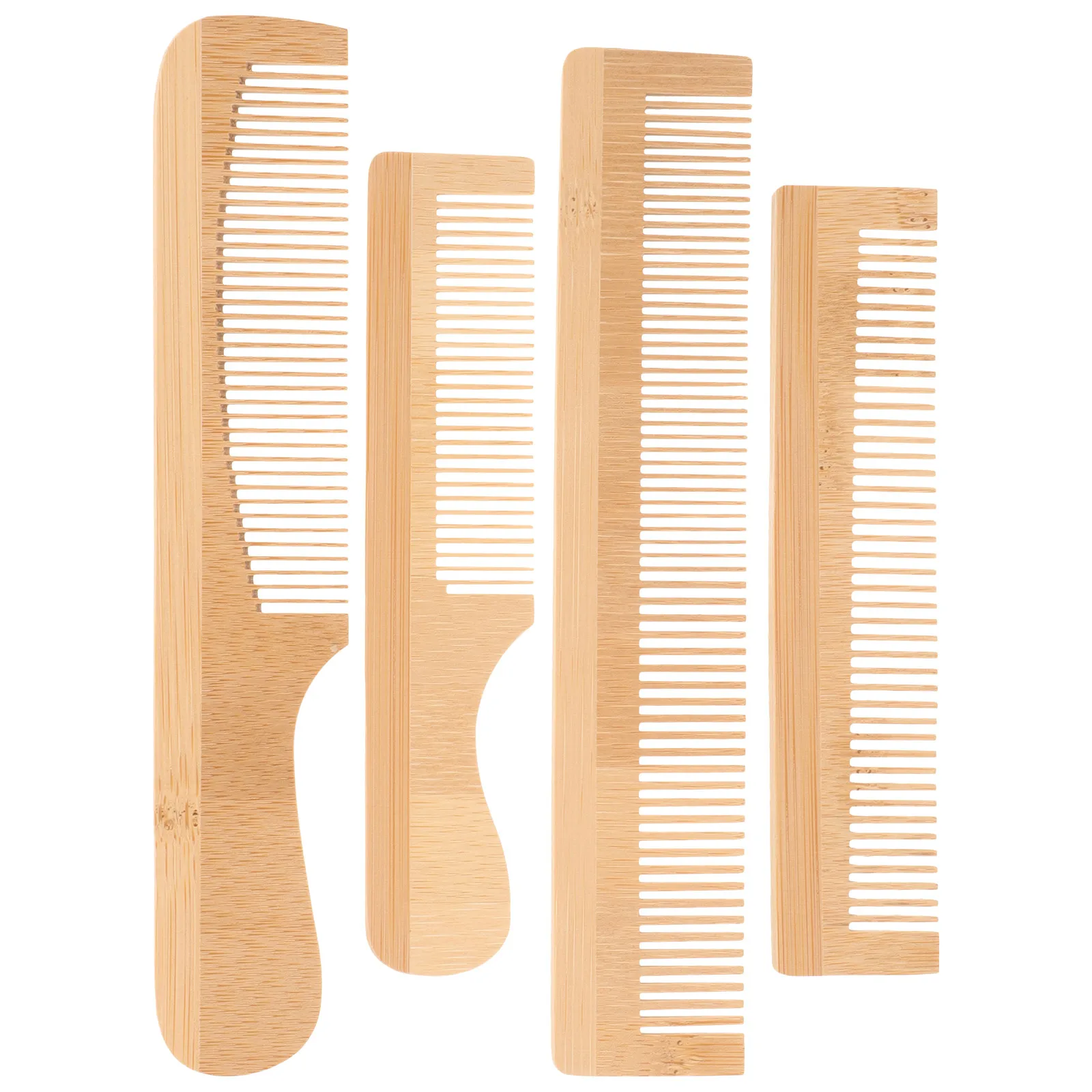 

4Pcs Bamboo Tooth Comb For Curls Travel Detangling Set for Curly Wet Hair Shower Styling Hair Picks For Women Tooth Picks