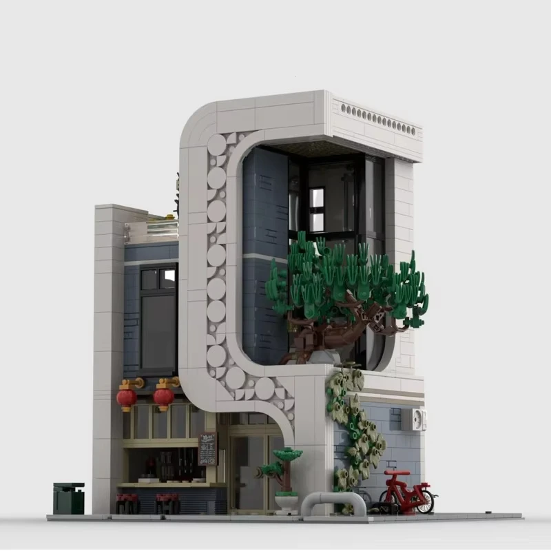 2295PCSMOC ciudad escena de calle arquitectura casa de Sushi Villa modelo DIY montaje juguete de bloques de construcción regalo de cumpleaños para niños