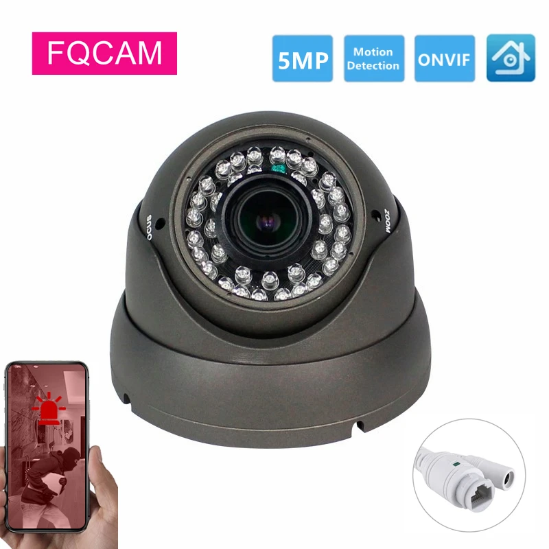 

5MP POE IP Security Dome Camera 2.8-12mm Manual Varifocal 25M Night Vision XMEye Video Surveillance Camera Infrared Night Vision