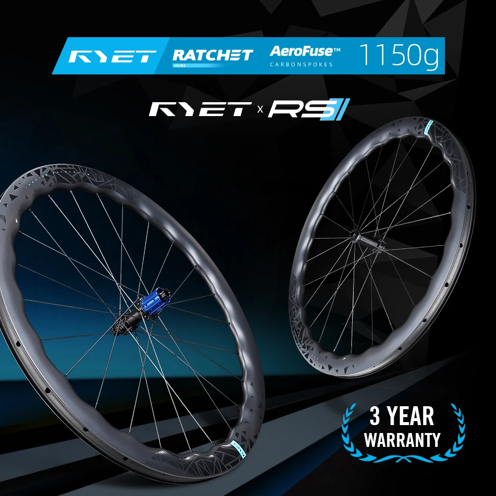 RYET 1150g Full Carbon Road Wheelset UltraLight Aero Disc Brake