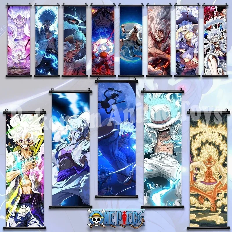 Anime ONE PIECE Poster Luffy Canvas Painting Sun God Nika Art Print Kids Room Decoration Mural for Hanging Scrolls