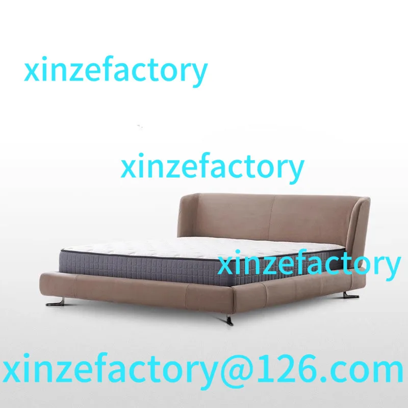 

Customizable fabric high-end villa Italian minimalist cotton and linen double bed