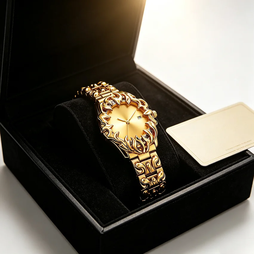 Men's Gothic Claw Quartz Watch Y2K Fashion Trendy Street Style Casual Wear New Stylish Design with Ring