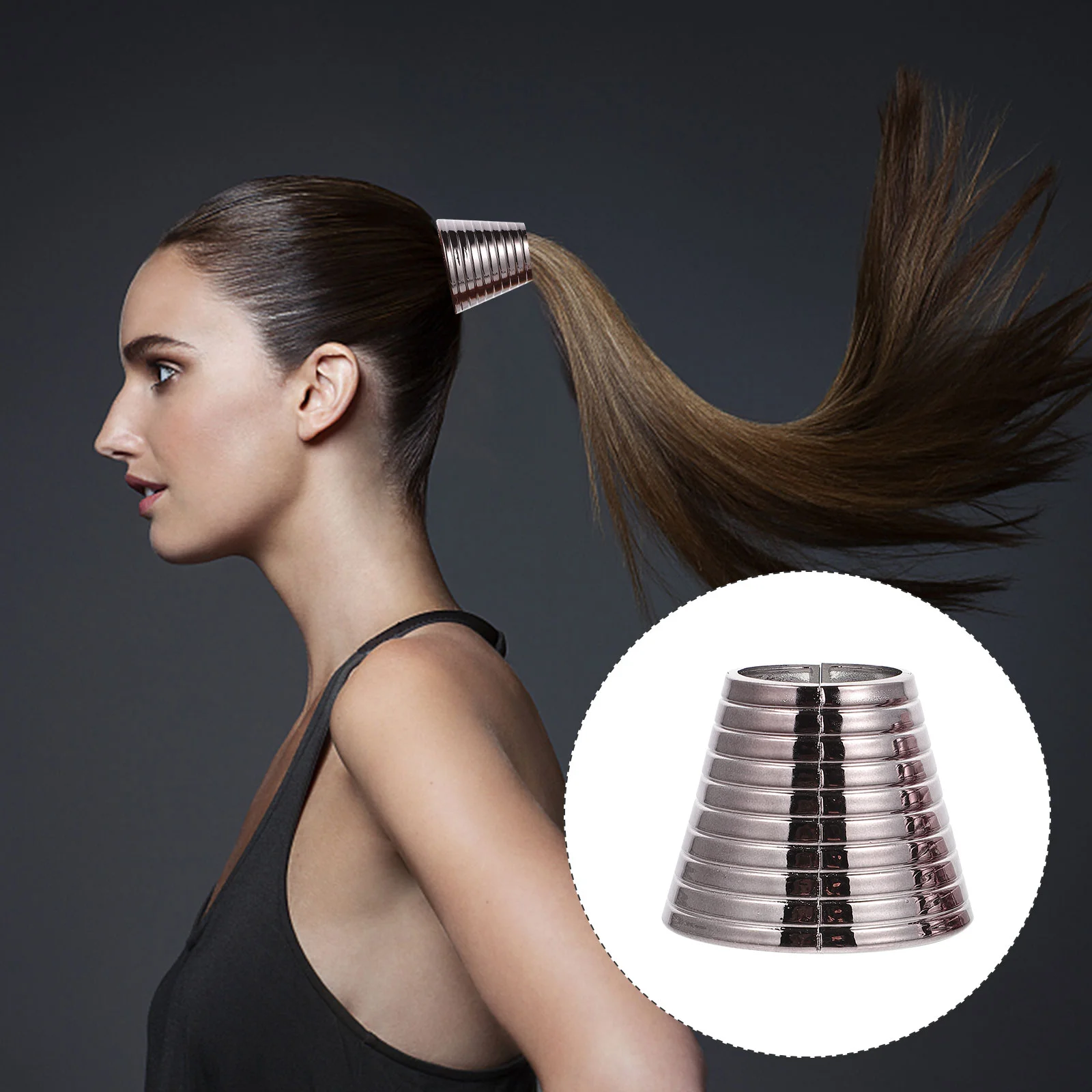 8 Uds cola de caballo lazo para el pelo puños soporte Clip anillo Clips moda Abs accesorios Miss para mujer