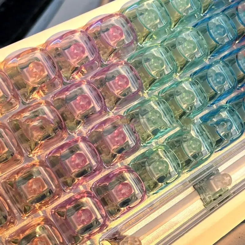 10keys MOA 프로필 1U 1X 투명한 MX 스위치를위한 수정 블랭크 키 캡 게임 키보드 게임 애호가를위한 선물 선물