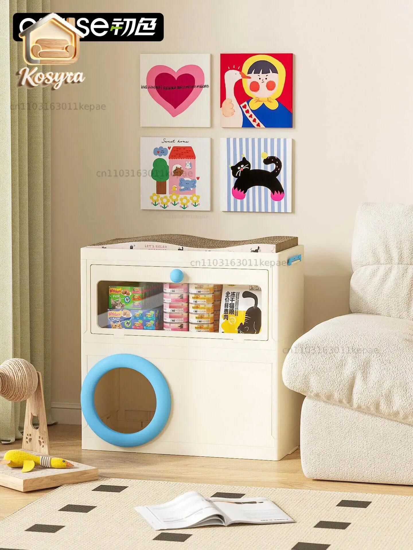 Custom design Cat nest scratching board integrated four seasons universal villa closed multi-functional cat house pet su