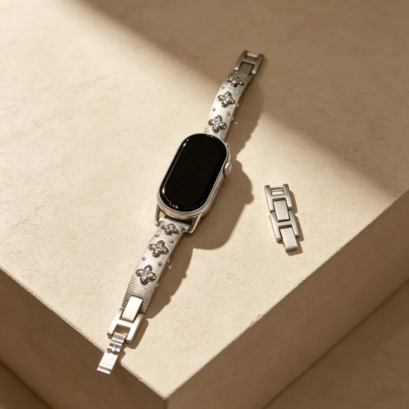 Diamond studded metal bracelet suitable for watch straps Xiaomi Band 8Pro/9Pro，For Mi band 3/4/5/6/7，8/8NFC/9/9NFC/10/10NFC，For