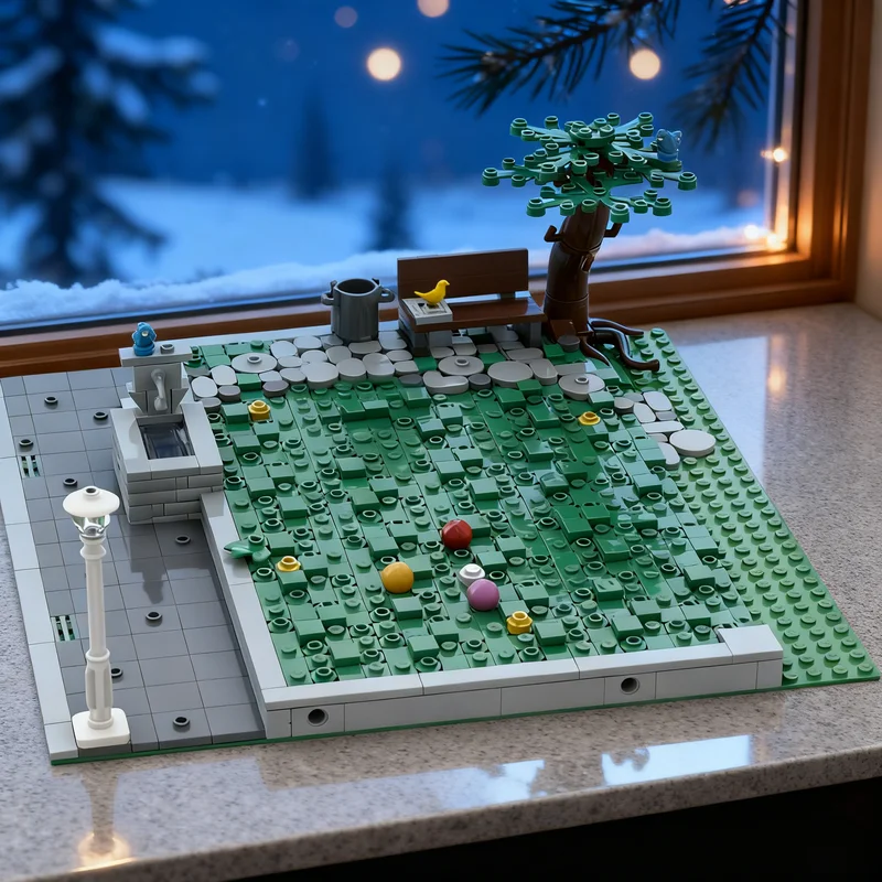 

971pcs MOC Modular Streetscape Lawn Game Boccia Model Building Christmas Gift Blocks Architecture Toys DIY Idea Education