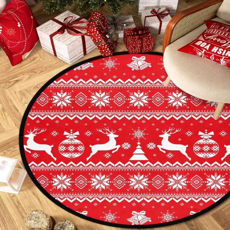 Rond kerstboom en dean tapijt, slaapkamer, woonkamer, spelen, antislip vloermat, woondecoratie, 75X75cm