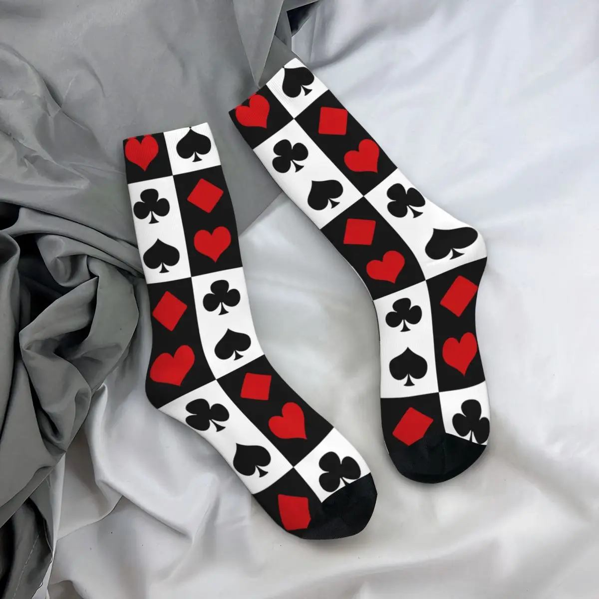 Playing Card Socks Harajuku Super Soft Stockings All Season Long Socks Accessories for Unisex Gifts