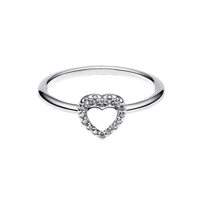 Women's 925 Silver Double Love Butterfly Gold Ring