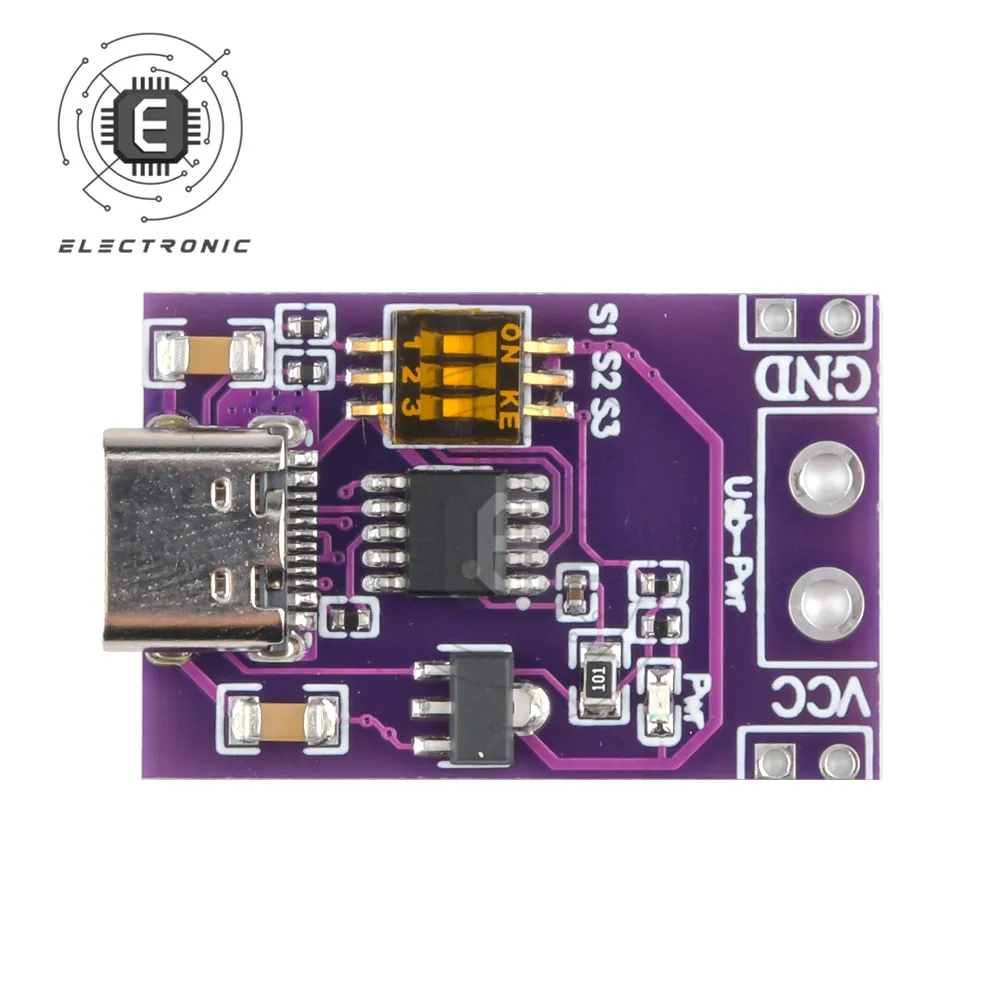 

Type-C PD/QC to DC Fast Charge Trigger Detector USB-PD Notebook Power Supply Change Board Module 5V 9V 12V 15V 20V
