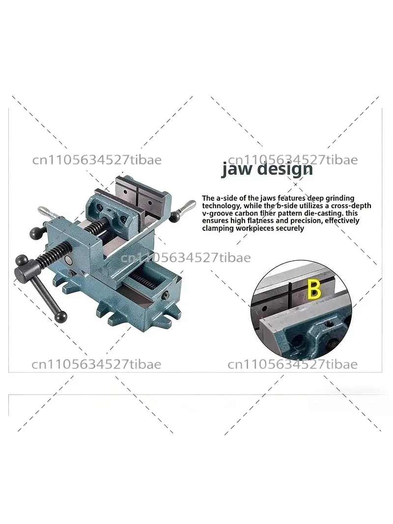 Industrial Two-Way Movement Vise Workbench Heavy-Duty Precision Cross Flat Pliers 3/4 Inch Clamp High-Quality Bench Tool