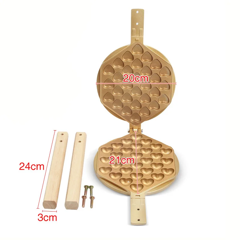 Commercial Heart Shape Belgian Waffle Maker Stainless Steel Waffle Iron Double-Sided Uniform Heating for Fluffy Golden Waffles