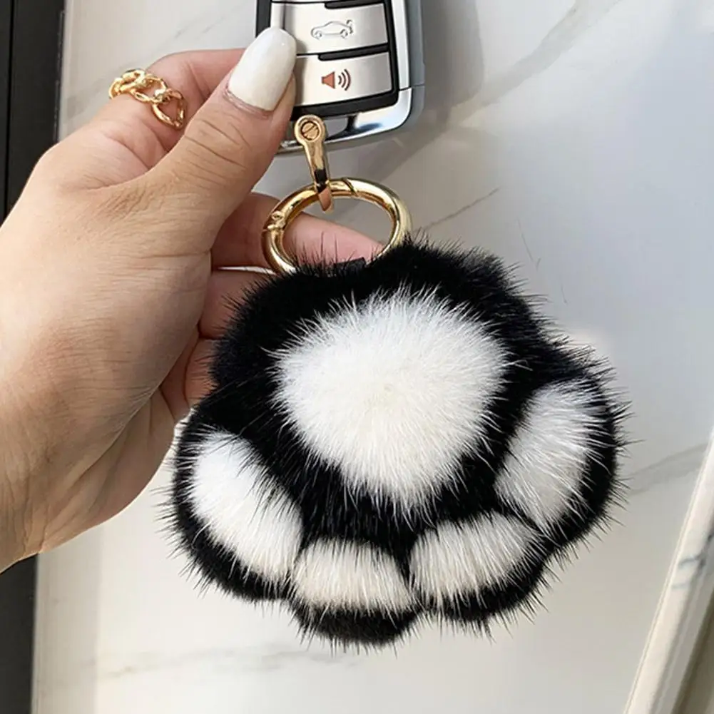 

1pcs Couple Keychain Cat Paw Pendant Keychain Kawaii Soft Faux Fur Keychain Charm Kid Gift Key Ring Backpack Car Key Pendant