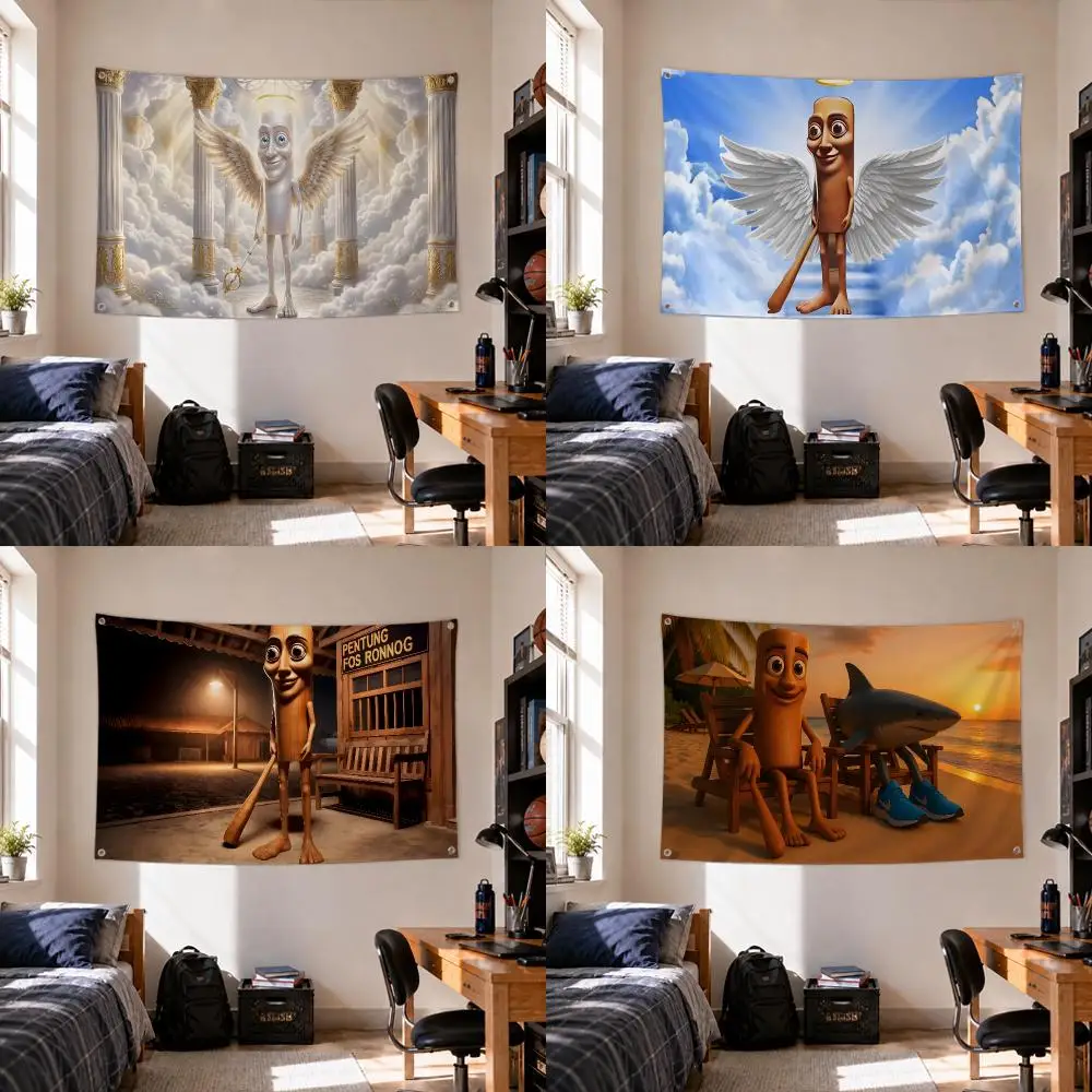 AI Tung Tung Tung Sahur Flags Home Yard & Garden Decor Banner - Indoor Outdoor Wall Hanging Flag