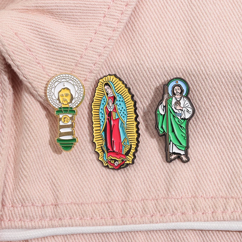 Saint Lady of Guadalupe Enamel Pins Creative Brooches Lapel Badge Golf Hat Clips Decorative Accessories Jewelry Gift for Friends