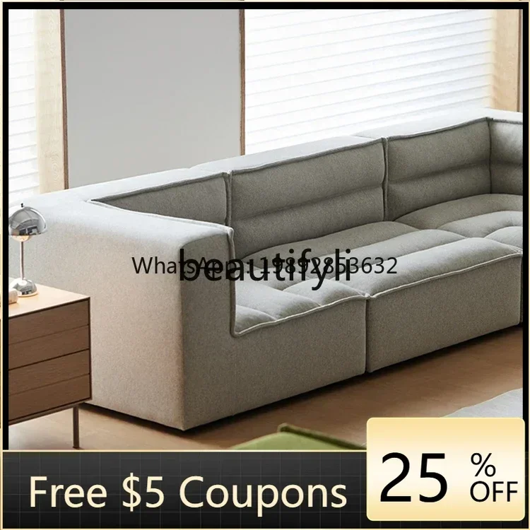 FF Nordic Italian minimalist fabric sofa living room 2024 new double cream wind cloth sofa