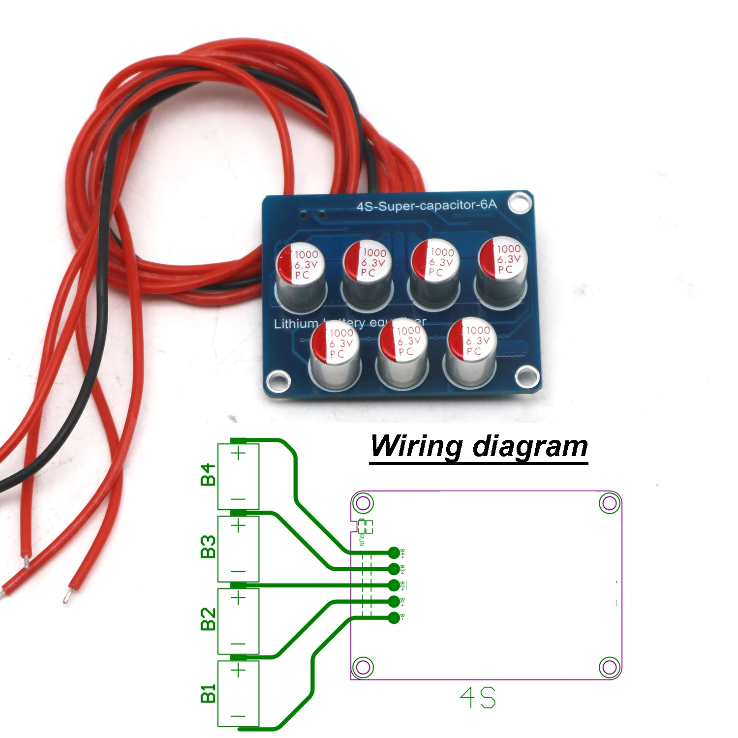 4S 6A Active Balancer Energy Transfer Balance Board Capacitive Type FOR 4 Strings Lifepo4 Li-ion Lithium Battery BMS Protection
