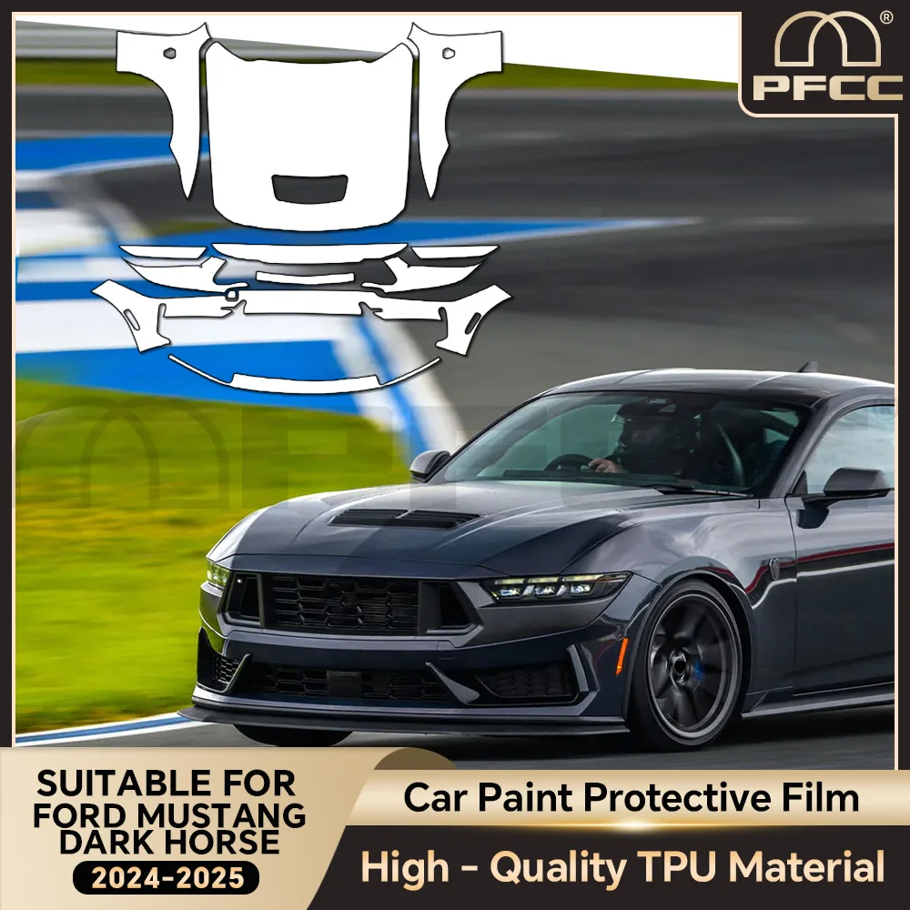 

9MIL For Ford Mustang Dark Horse 2024 2025 Paint Protection Film Clear Bra Pre-cut PPF Car Body Anti-Scratch Resistant Invisible