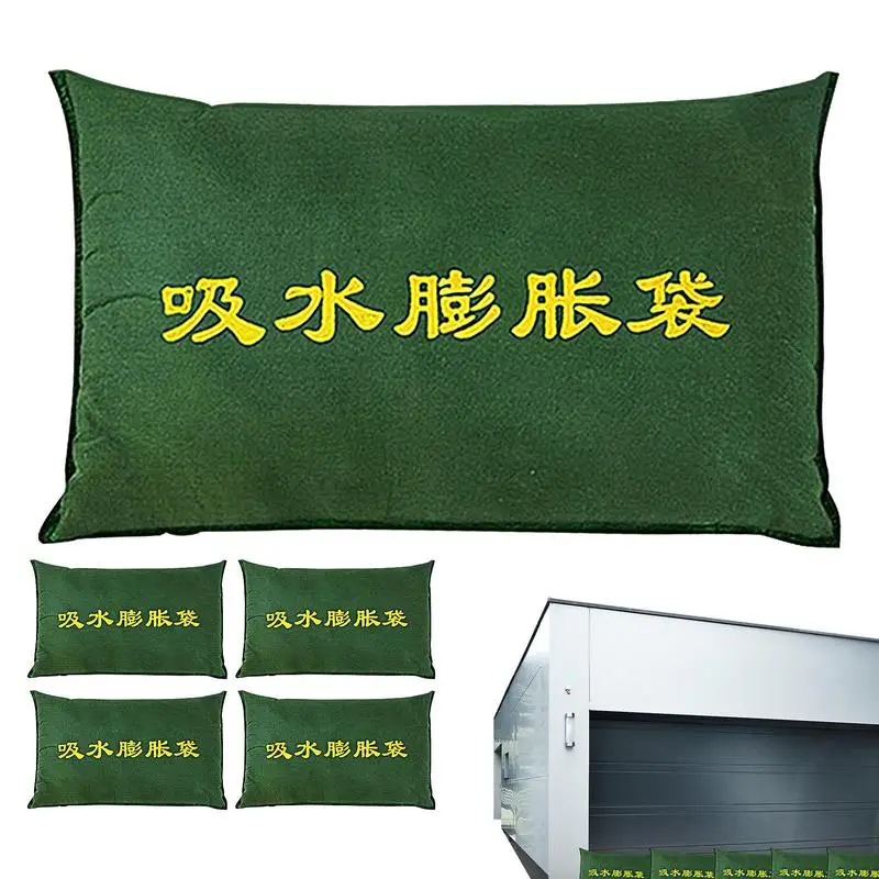 Bolsas de inundación activadas por agua, barrera de agua 5X, bolsas reutilizables para presa de inundación para el hogar, puerta de garaje, sótano, bolsa de arena absorbente sin arena