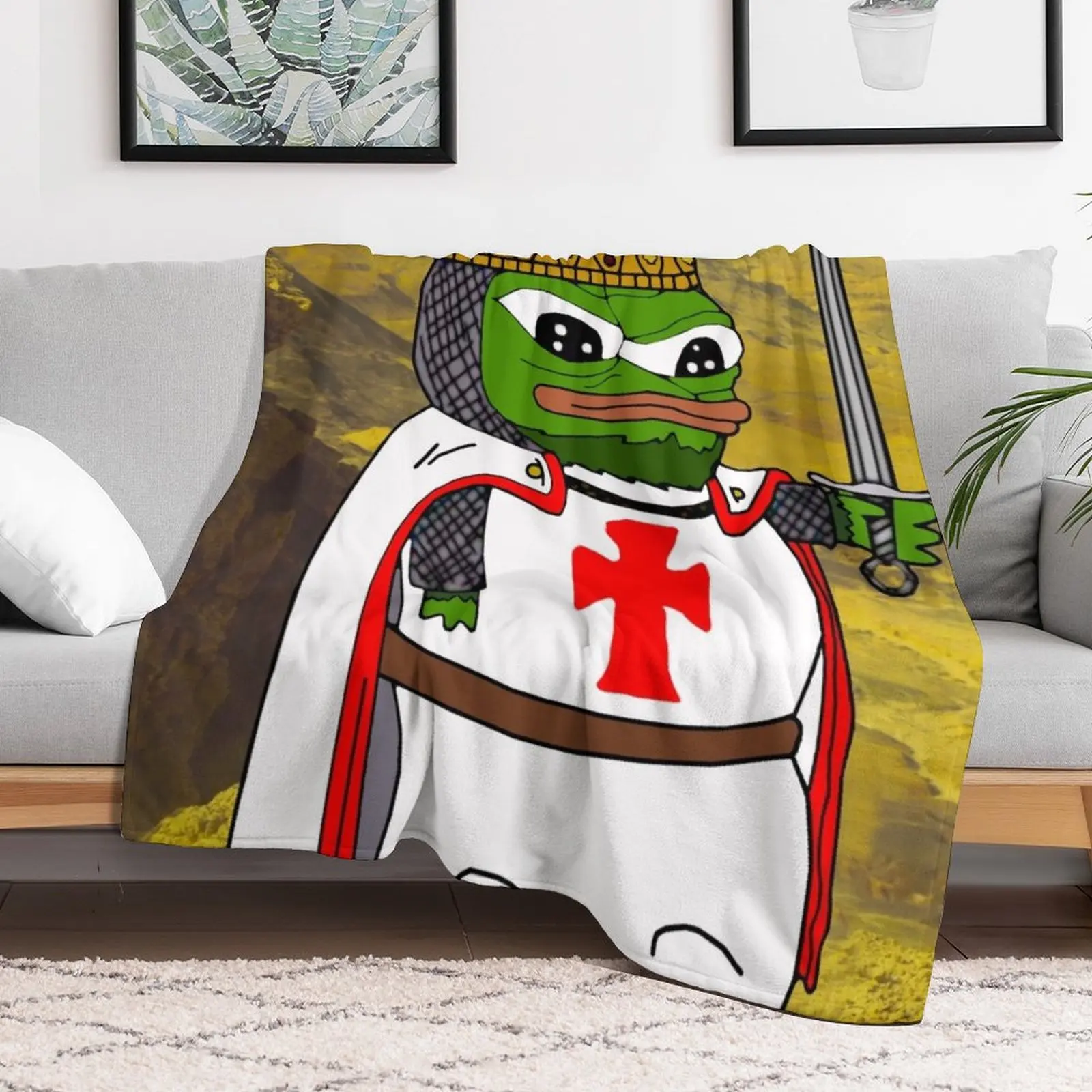 Pepe Knight's Templar Apu Throw Blanket sofa bed christmas gifts wednesday Blankets