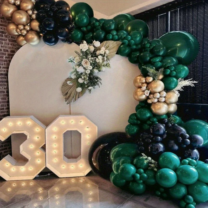 Christmas Green Tie Balloon Arch wreath set, used to decorate surprise parties, bridal showers, birthday parties, gender reveal